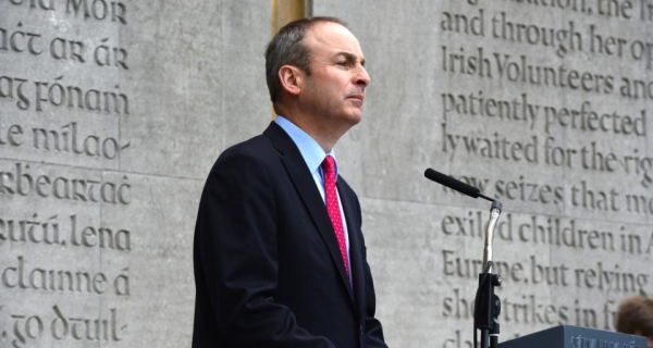 Fianna Fáil leader Micheál Martin asserted today at the party’s 1916 commemoration that if people wanted to know where the men and women of 1916 would have stood in later years, they would find out by looking at what they did: taking the route of constitutional republicanism (photo by Cyril Byrne/Irish Times).